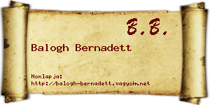 Balogh Bernadett névjegykártya